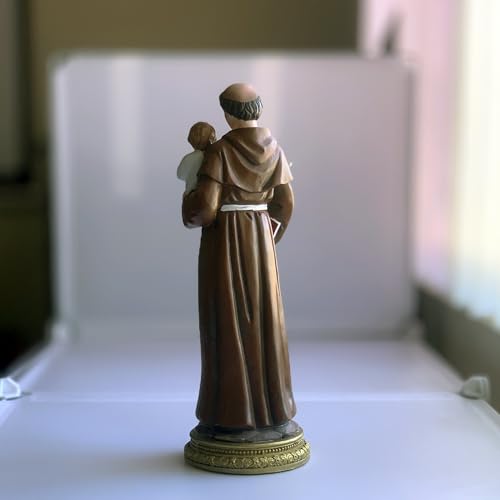 Figura católica San Antonio de Padua resina 12 pulg miniatura 4