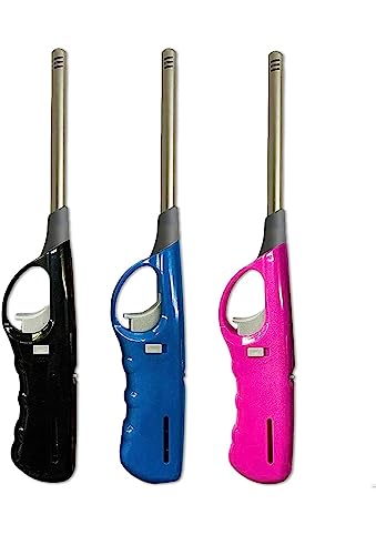 3 Pack Kitchen BBQ Lighter Candle Gas Cooker Oven Stove Barbecue Clicker Lighter Camping Refillable Fire Stem Gas Safety Lock Lighter by VapourOn