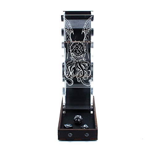 C4Labs Cthulhu Etched Dice Tower from for Lovecraft Fans - Black