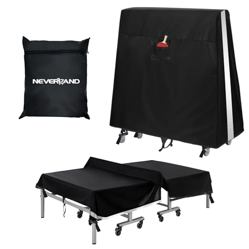 NEVERLAND Table Tennis Table Cover -Heavy Duty 600D Windproof Waterproof Table Tennis Cover Ping Pong Table Covers for Outdoor and Indoor Use (165 * 70 * 185 cm)