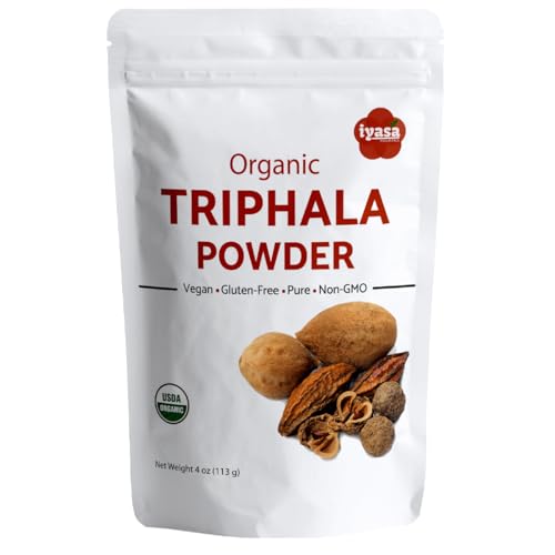 Iyasa Holistics Triphala Powder Organic 4 oz USDA Certified Ayurveda Blend with Bibhitaki Haritaki & Amla Powder Supports Daily Rejuvenation & Digestive Balance Pure Ayurveda Products