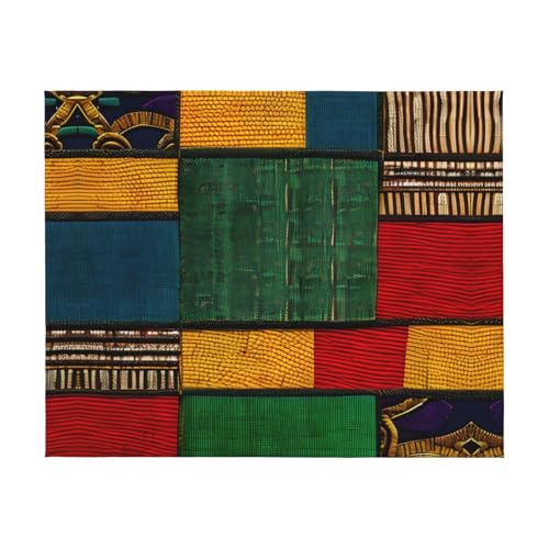 Couverture style africain imprimé patchwork nomade et légère pour vos voyages