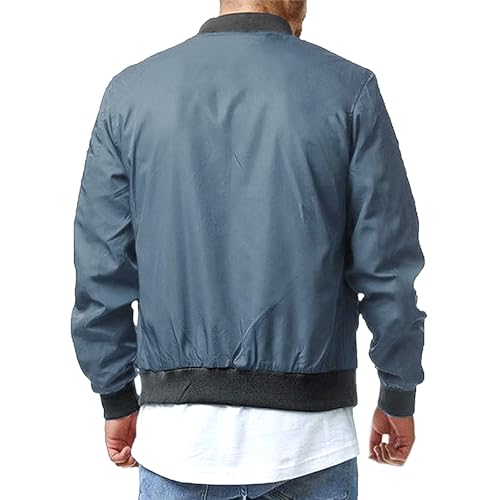 Men's Bomber Jacket Casual Lightweight Zipper Relax Fit Sportwear Coat with Pockets S-5XL3