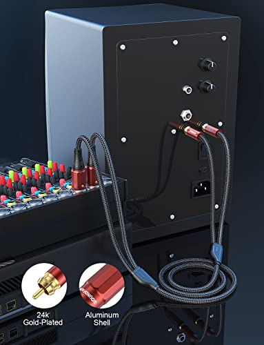 Soundfam RCA2XLRM03 Premium Xlr To Rca Cable 10 Feet, Unbalanced 2Rca Male To 2Xlr Male Audiophile Bidirectional Interconnection Cable 24K Gold Plated Double Shielded thumb #2