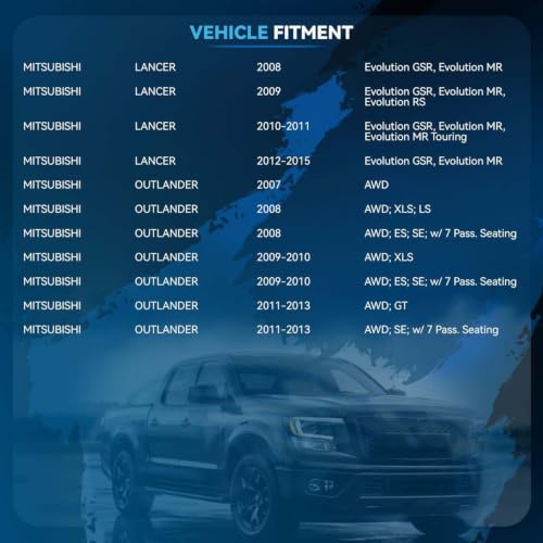 Image of Detroit Axle - AWD Pair Rear Wheel Bearing and Hub Assembly for 2008-2015 Mitsubishi Lancer, 2007-2013 Outlander 5 Lugs w /ABS, 2008 2009 2010 2011 2012 2013 BR930866
