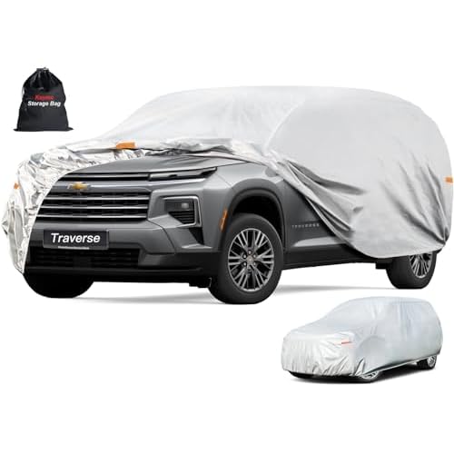 Kayme 6 Layers SUV Car Cover Custom Fit for Chevrolet Chevy Traverse (2009-2025) Waterproof All Weather for Automobiles, Outdoor Full Cover Rain Sun U