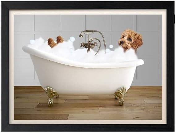 Parksmoonprints Framed Cockerpoo In Bath Print - Cockapoo - Funny Dog ...