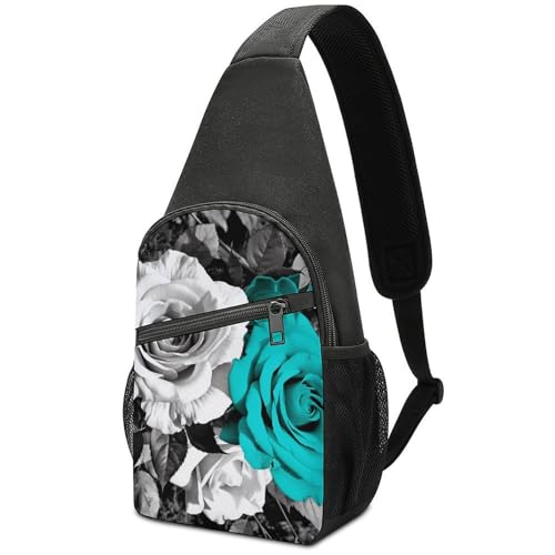 Mochila bandolera ligera floral para senderismo y viaje miniatura 1