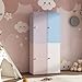 MIOCASA Metal Storage Cabinet with Lock, 3 Adjustable Shelves Single Door Steel Locker for Home, Office & Garage (Pink)