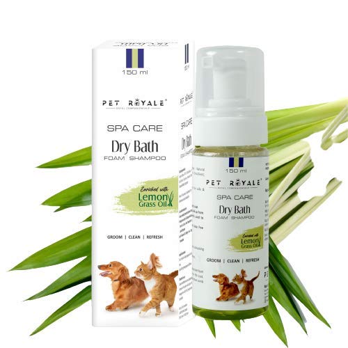 Sponsored Ad - Petroyale Dry Bath Foam Shampoo for Dogs - Gentle and Natural Cleansing-Tick, Flea & Itch Relief - Waterless Foam Shampoo for Dog- with Lemongrass and Aloe Vera - for All Breeds | 150ml (Pack of 1)
