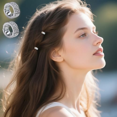 6 Piezas Pinzas Redondas de Metal para Flequillo, Accesorios de Moda para Mujeres miniatura 6