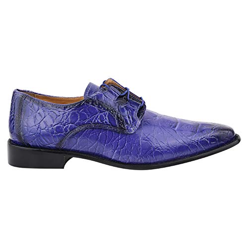 Image of LIBERTYZENO Mens Hornback Print Genuine Leather Lace Up Oxford Dress Shoes