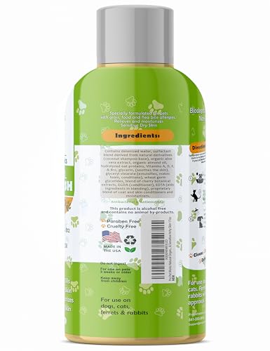 Oatmeal Dog Shampoo & Conditioner 17oz [USA] 5 in 1 Plant-Based Organic Sulfate-Free Soap-Free-Tearless Moisturizer for Dandruff Allergies & Itchy Dry Sensitive Skin-Puppy Grooming [Pro Pet Works]