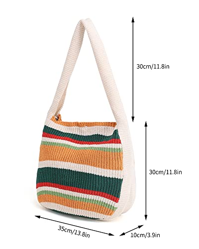 Image of ENBEI Women's Crochet Tote Bag Knit Shoulder bag,Aesthetic Bag,Cute Eco-Friendly Tote for Travel,Daily Use,Gift Box Packaging