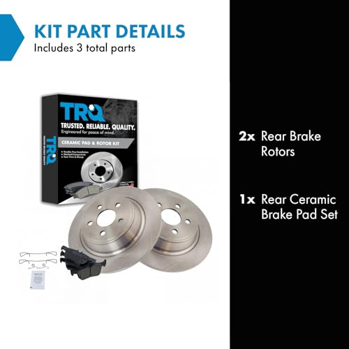 Image of TRQ Rear Ceramic Brake Pad and Rotor Set