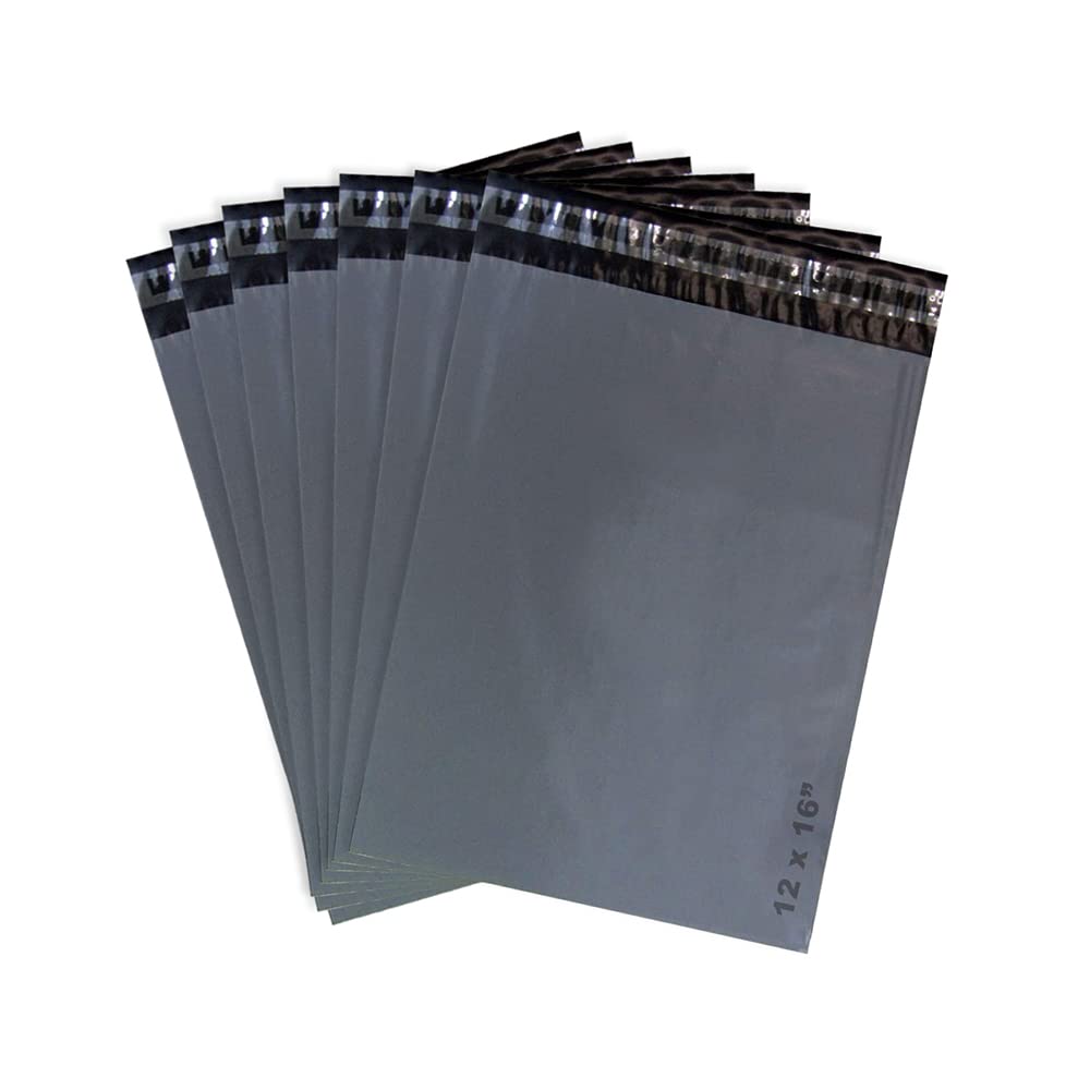 50 x Grey Mailing Bag Self Seal Bag Plastic Parcel Bag Extra Large (12" x 16") with Waterproof Self Seal Mailing Bags #L1043