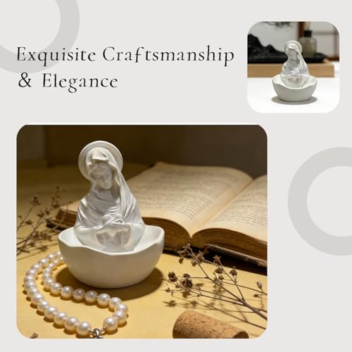 Figura Decorativa Virgen María en Resina Blanca 5 Pulgadas miniatura 4