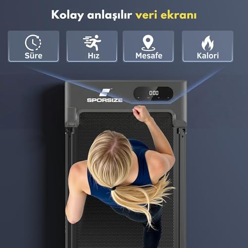 Sporsize 2 HP Katlanabilir Yürüyüş ve Koşu Bandı – Sessiz Motor, Uzaktan Kumanda, LED Ekran – Ev & Ofis Spor Aleti WalkingPad