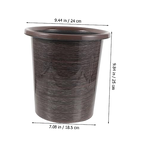 Caneca de basura rectangular de plástico con diseño madera 13 galones miniatura 3