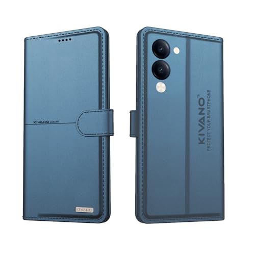 Image of Compatible with Vivo T4 Lite 5G / iQOO Z10 Lite 5G / Vivo Y19 5G / Vivo Y19e Flip Cover | Leather Finish | Inside Pockets & Inbuilt Stand | Shockproof Wallet Style Magnetic Closure Back Cover