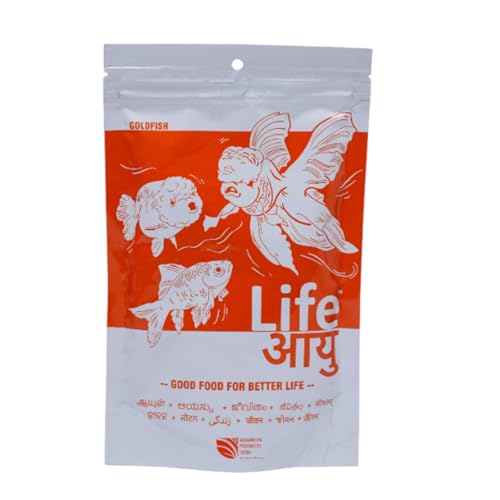 Image of Life AAYU Gold Fish Food | Ayurvedic Soft-Sinking Pellets with Tulsi, Papaya & Paprika | for All Fish Sizes (Medium, 100gms)