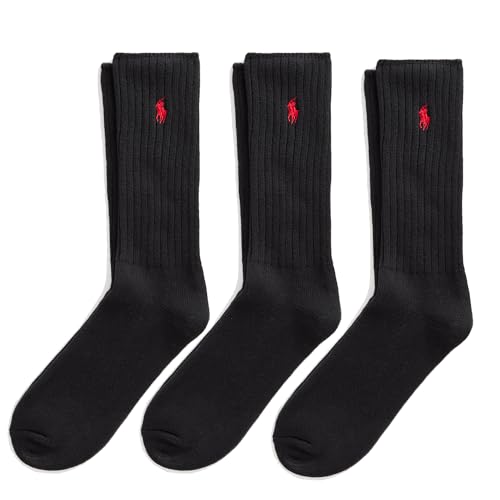Polo Ralph Lauren Men's Classic Sport 3-Pair Socks 10-13 (Black)