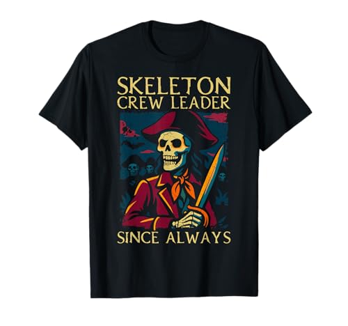 Squelette Crew Leader Halloween Spooky Haunted Season T-Shirt