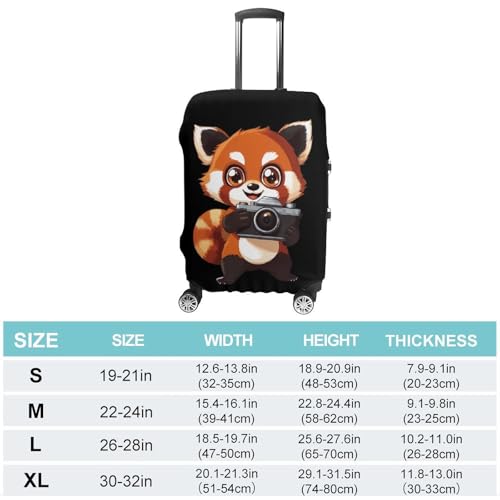 Cute Red Panda Camera Luggage Covers Suitcase Protector Case Fits 19-32 Inch L2