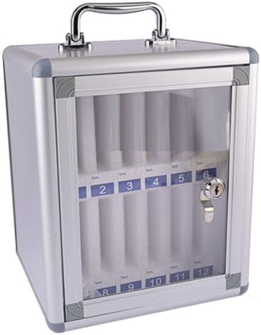 Mobile Phone Storage Cabinet - Aluminum Alloy Safe Deposit Box with Handle for Office, Classroom, Conference, Secure Storage Solution, Organizational Tool, Durable & Portable