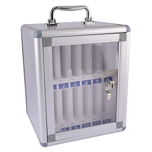 Mobile Phone Storage Cabinet - Aluminum Alloy Safe Deposit Box with Handle for Office, Classroom, Conference, Secure Storage Solution, Organizational Tool, Durable & Portable