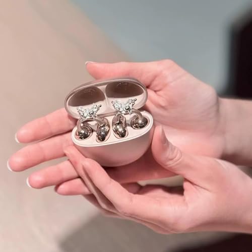 Butterfly Rhinestone for Clip on Earbuds Open Ear Accessories, Elegant Zirconia Decorative Earphone Accessories, Removable Exquisite DIY Decoration (Butterfly)2