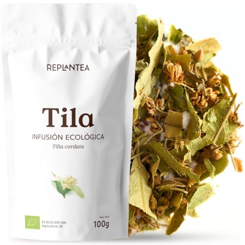 TILA INFUSIÓN ECOLÓGICA 100G (50 Tazas) | Infusión de Flor y Hojas de Tila a Granel | Té de Tilia Cordata REPLANTEA