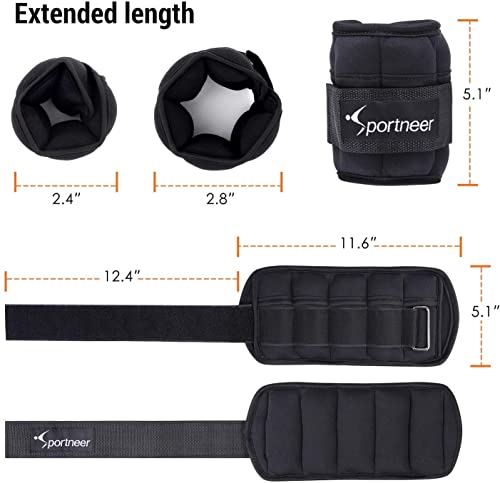 Sportneer-Adjustable-Ankle-Weights-Set-1-Pair-2-4-6-7-8-10Lbs-Wrist-Arm-Leg-Weight-Straps-for-Women-Men-Kids-Weighted-Ankle-Weights-Set-for-Fitness-Walking-Jogging-Workout-Gym