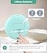WOBSION LED Lighted Travel Makeup Mirror, 1x/10x Magnification, Compact, Portable for Handbag, Purse, Pocket, 3.5 inch Illuminated, Folding, Handheld, 2-Sided, Round, Cyan