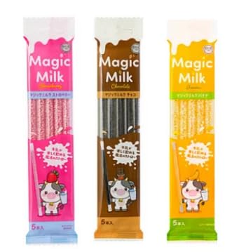 マジックミルク3種セット ストロベリー、チョコ、バナナ(各フレーバー5本入り)牛乳がおいしく飲める魔法のストロー