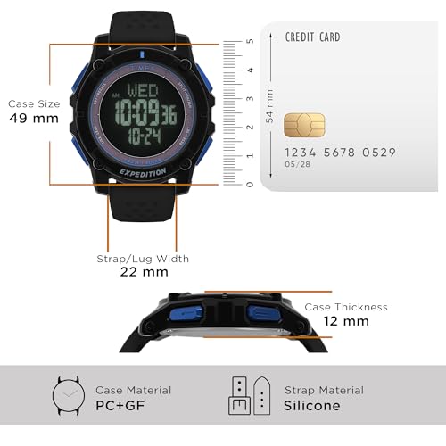 Image of TIMEX Expedition Ridge Digital Watch for Men with Round Dial & Water Resistant Man's Wrist Watches