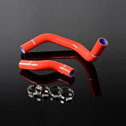 G-PLUS Silicone Radiator Hose Kit Compatible With Nissan Silvia SR20DET 200SX 240SX S13 S14 S15,Red