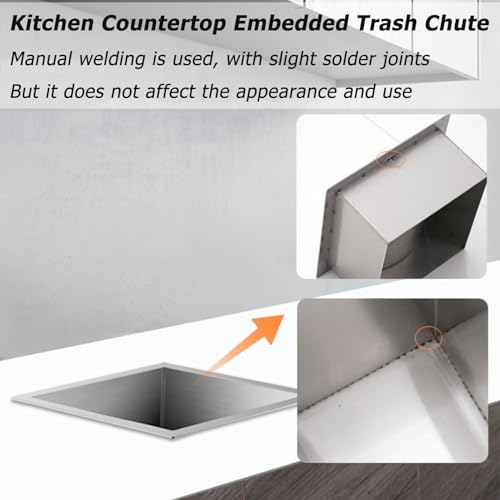 Caneca de basura empotrada de acero inoxidable para cocina miniatura 5