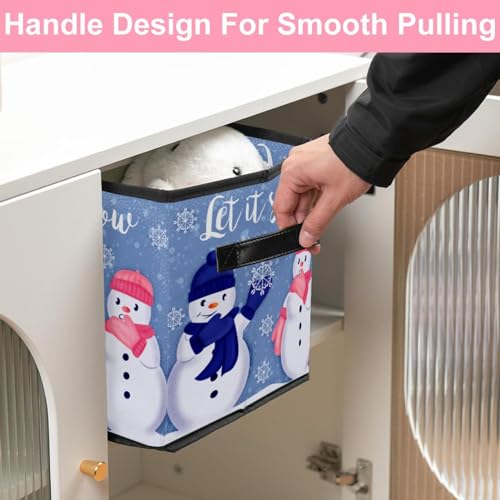 Bacs avec poignées cube de rangement pliable motif Noël