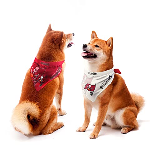 Littlearth Tampa Bay Buccaneers Home and Away Pet Bandana Set with Ties, Large
