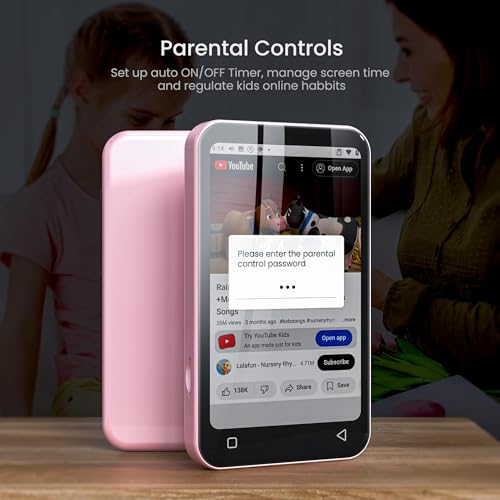 Image of TIMMKOO 80GB Kids MP3 Player with Bluetooth, Parental Controls, Pre-Installed Spotify, Audible, 4 inch MP4 Player (Pink)