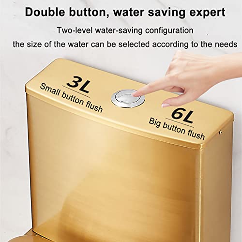 Sifone per WC commerciale, doppio scarico, ad alta efficienza, a risparmio idrico, facile da pulire, per bagno (drenaggio a parete dorata)