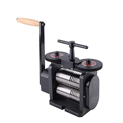 Manual Combination Rolling Mill Machine Jewelry Press Tabletting Jewelry DIY Tool Jewelry Repair Machine For Metal Sheet Wire Rolling (130mm, Black)