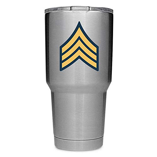 Army Sergeant E5 3-Inch Rank 2-Pack Premium Quality Vinyl Decal Tumbler Stickers | Stickers ONLY Cup NOT Included | Laminated with UV Protective Laminate | PD3120