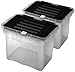 Boite de Rangement en Plastique Transparente - Épaisseur Renforcée - Lot de 2 - 30x23x20 Cm - 9 L - Idéale Pour la Cuisine, Jouets et Vêtements