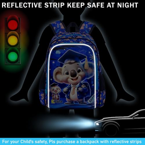 Image of AGSDON 3PCS Backpack for Boys, Kids Elementary Bookbag with Lunch Box, Water Resistant School Backpacks for Kindergarten