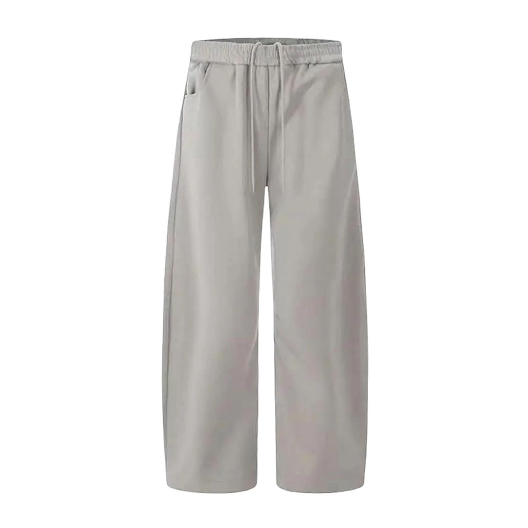Mens Drawstring Sweatpants - Solid Elastic Wide Leg Comfort