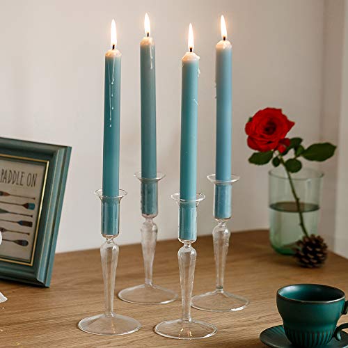 Sziqiqi 4er-Set (1 Satz) Kerzenständer aus Glas, Kerzenhalter mit minimalistischem Stil, Kerzenständer für Wohnzimmer Esstisch, Hochzeit Party Tischdekoration Kerzenständer (Groß) - Image 4