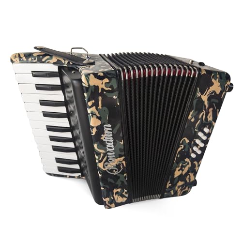 Accordion - 22 Key 8 Bass, Professional & Beginner Keyboard Accordion with Adjustable Strap & Backpack, Durable Design (Multicolor)