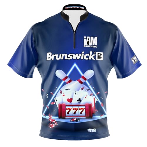 Logo Infusion I AM Bowling Jersey Short Sleeve Sash Collar 2332 BR1 Made in USA BRUNSWICK1 (US, Alpha, X-Large, Regular, Regular, Multi)